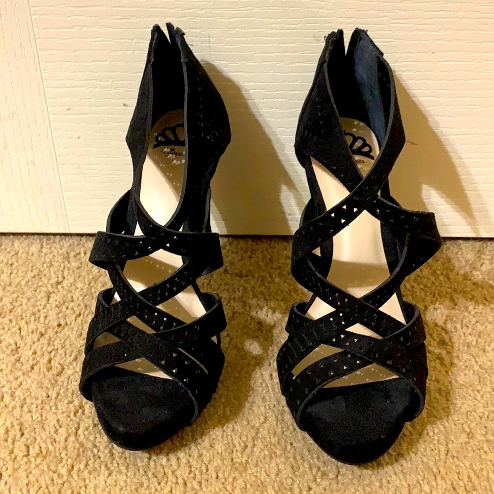Black Fergalicious strappy heels